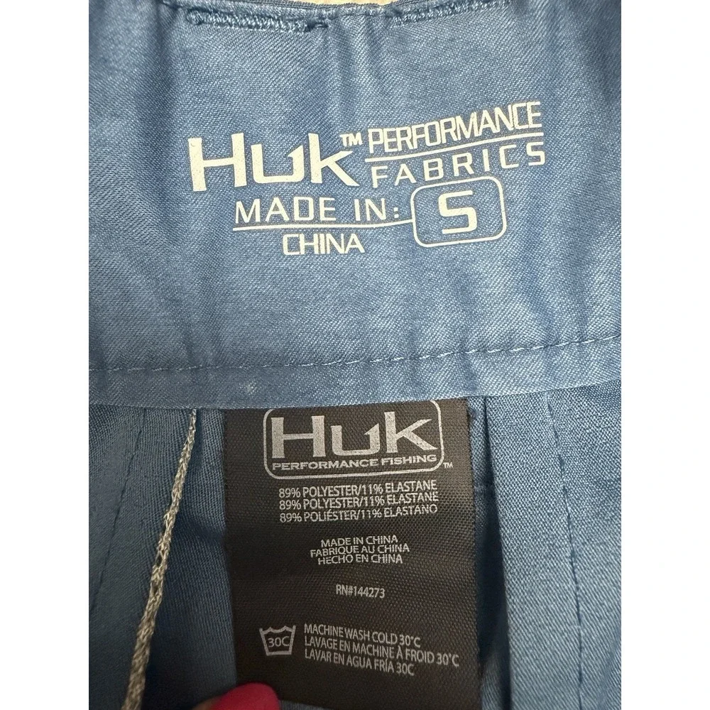 Huk Shorts Mens Small Blue Pursuit Fishing Hiking Outdoor Performance Quick Dry